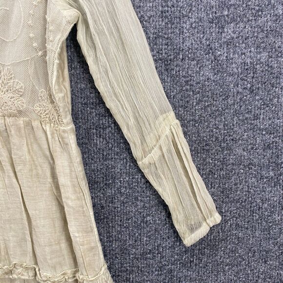 Sacred Threads Dress Womens M Silk Cotton Babydoll Tiered Boho Western Hippie - Picture 3 of 12